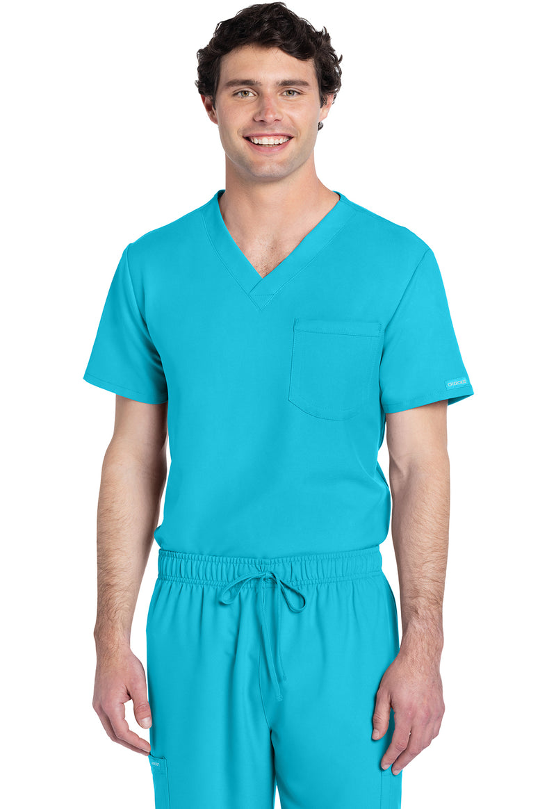 Turquoise - Cherokee WW Originals Ultra Unisex Scrub Top - Front View