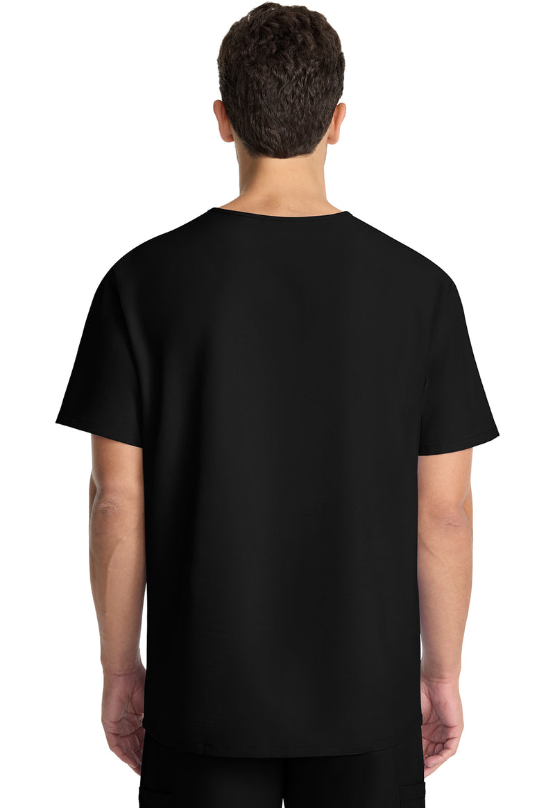 Black - Cherokee WW Originals Ultra Men Scrub Top - Back View