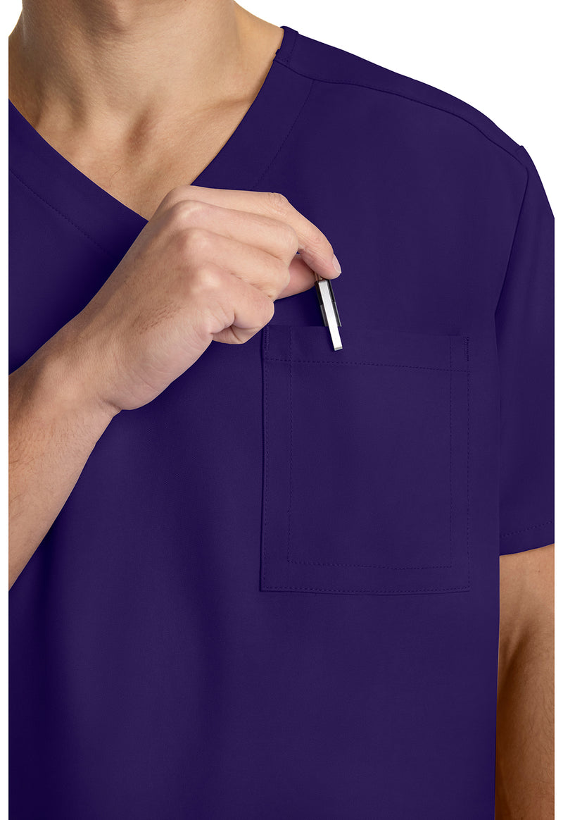 Grape - Men's 3-Pocket V-Neck Scrub Top (View 2)