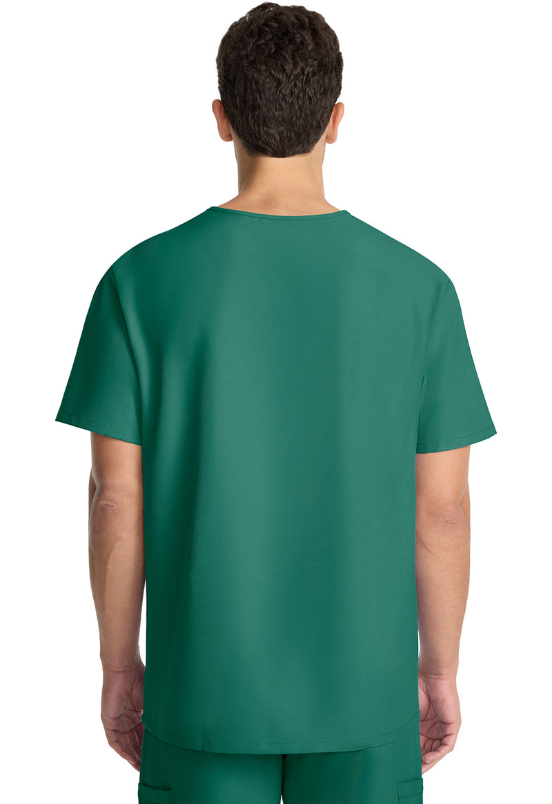 Hunter Green - Cherokee WW Originals Ultra Men Scrub Top - Back View