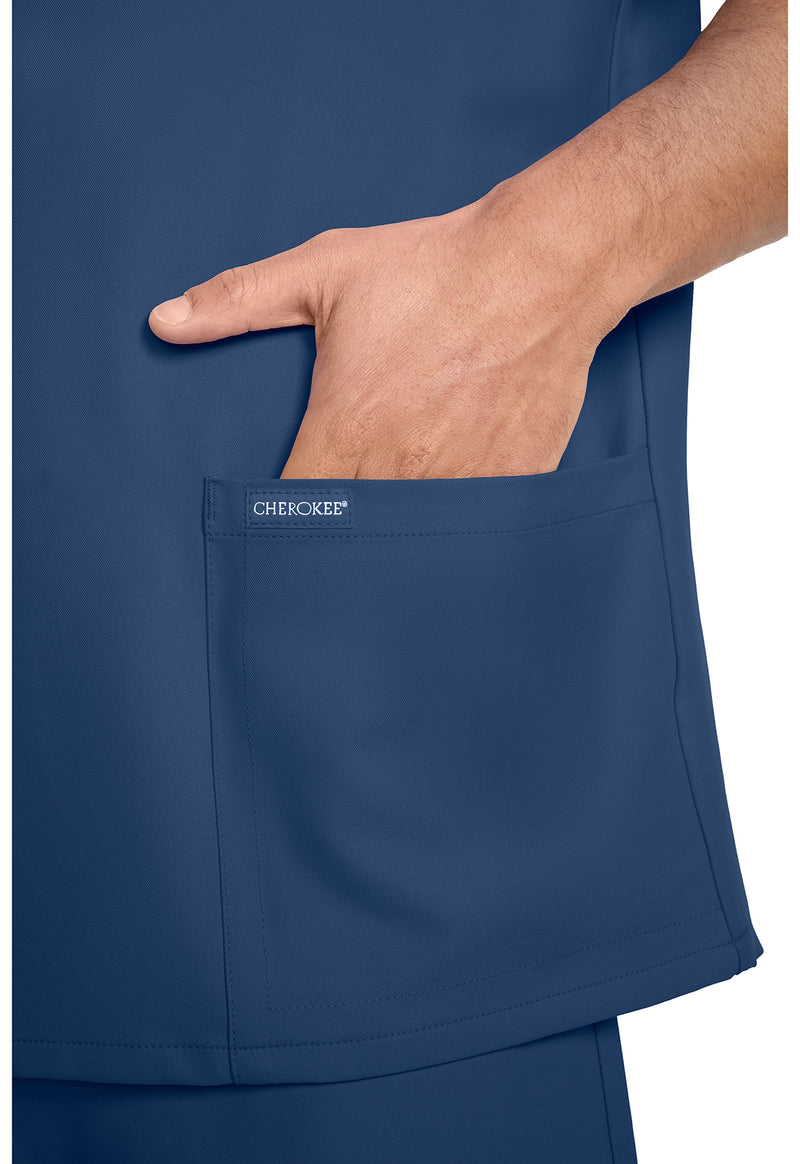 Navy - Men's 3-Pocket V-Neck Scrub Top (View 3)