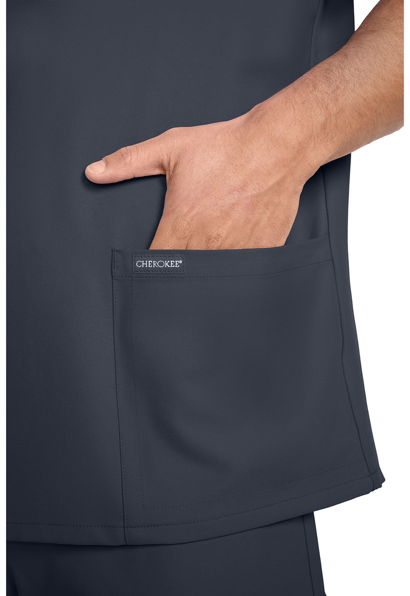 Pewter - Men's 3-Pocket V-Neck Scrub Top (View 3)