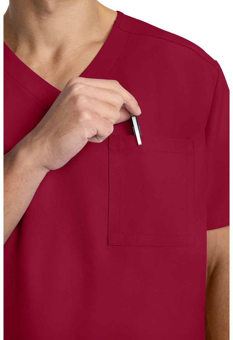 red - Men's Tuck-in V-Neck Top (View 2)