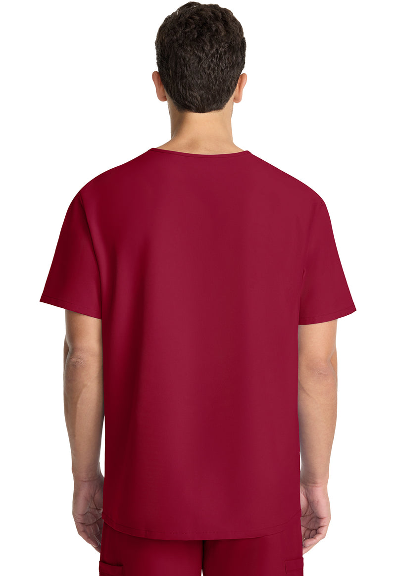 RED - Cherokee WW Originals Ultra Men Scrub Top - Back View