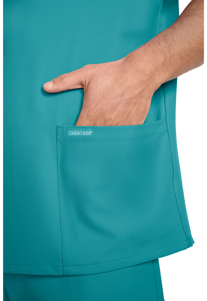 teal blue - Men's Tuck-in V-Neck Top (View 3)