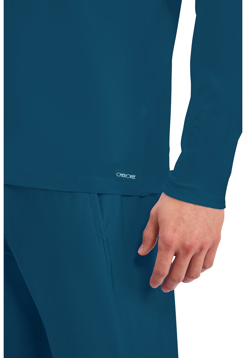 Caribbean Blue - Men's Long Sleeve Underscrub Knit Tee (View 3)