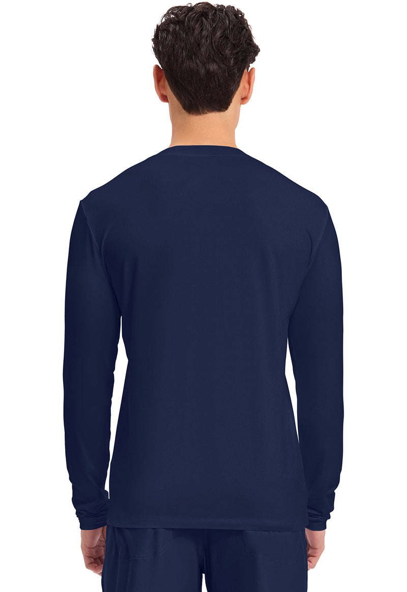 Navy - Men's Long Sleeve Underscrub Knit Tee (Back)