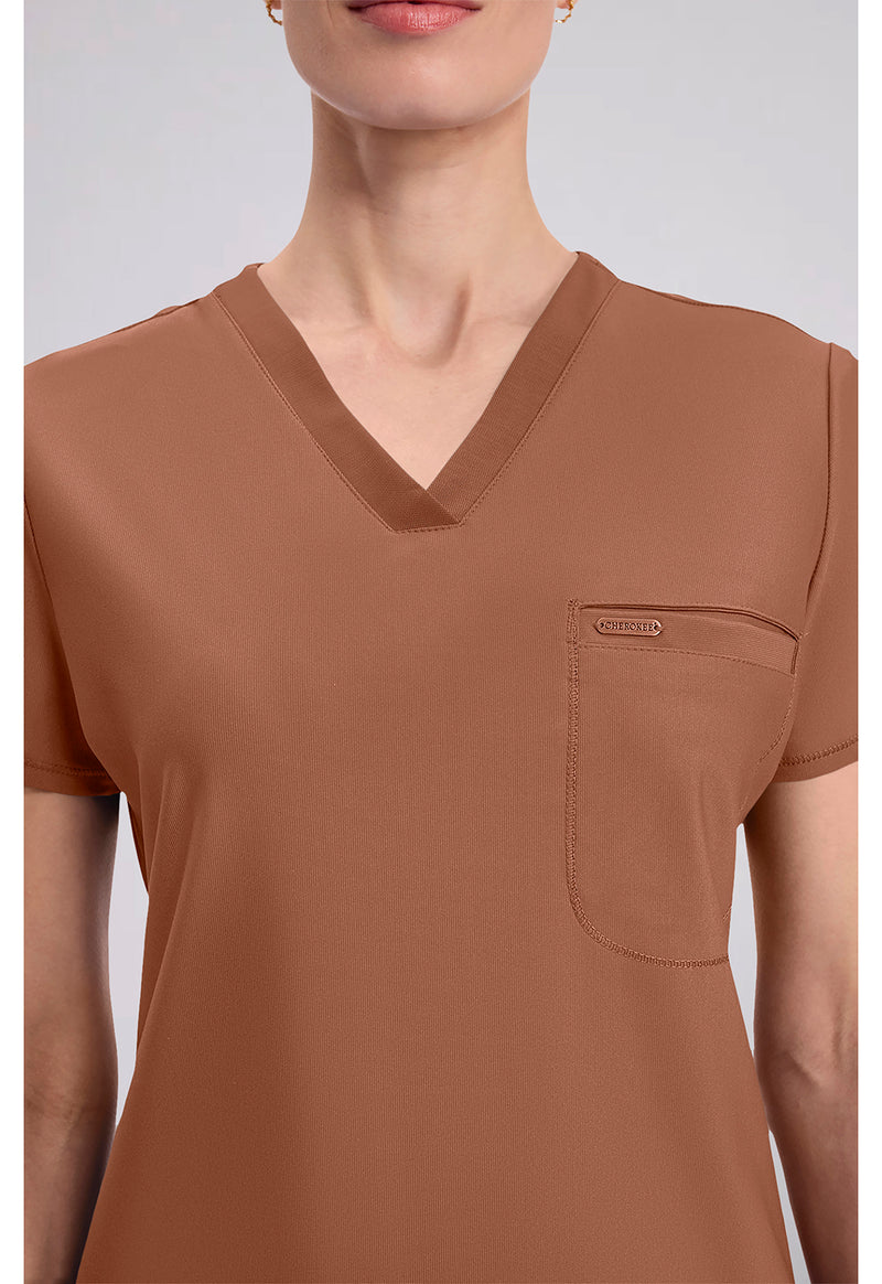 Caffè Mocha - Tuckable V-Neck Top (View 2)