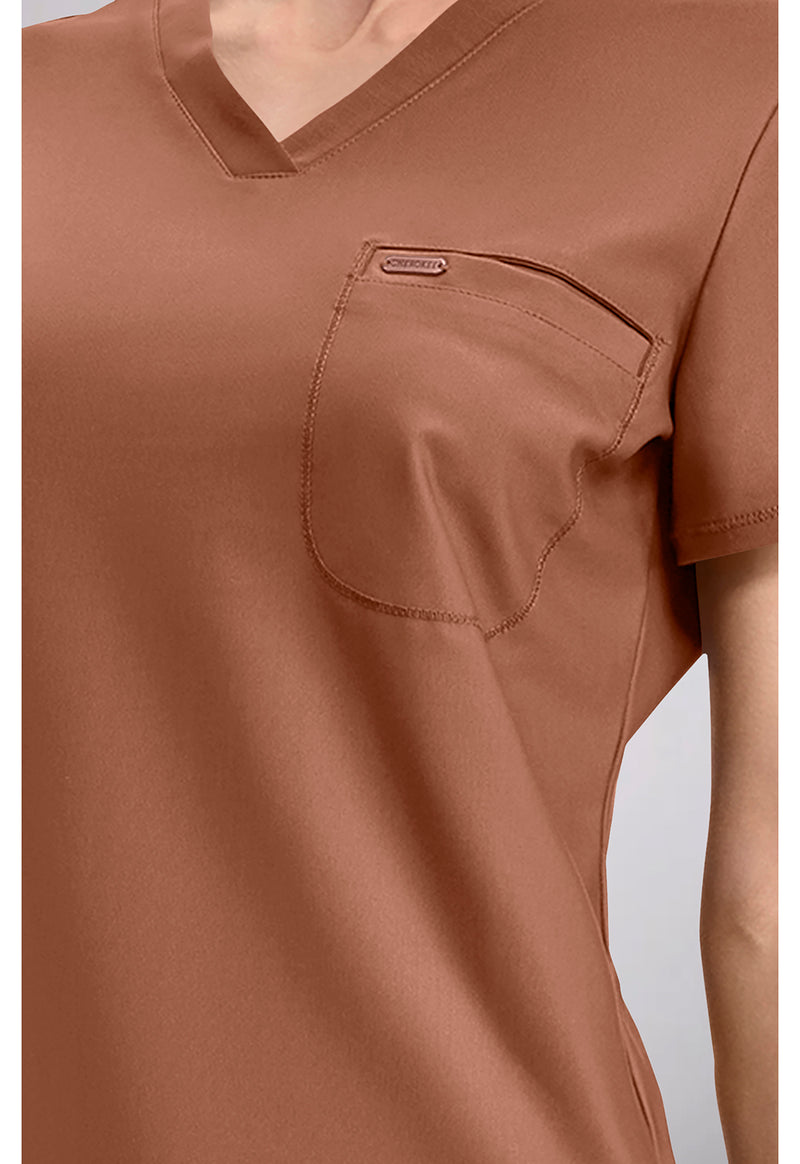 Caffè Mocha - Tuckable V-Neck Top (View 3)