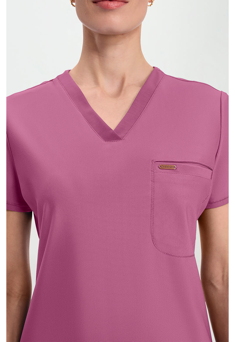 Dusty Mauve - Tuckable V-Neck Top (View 2)