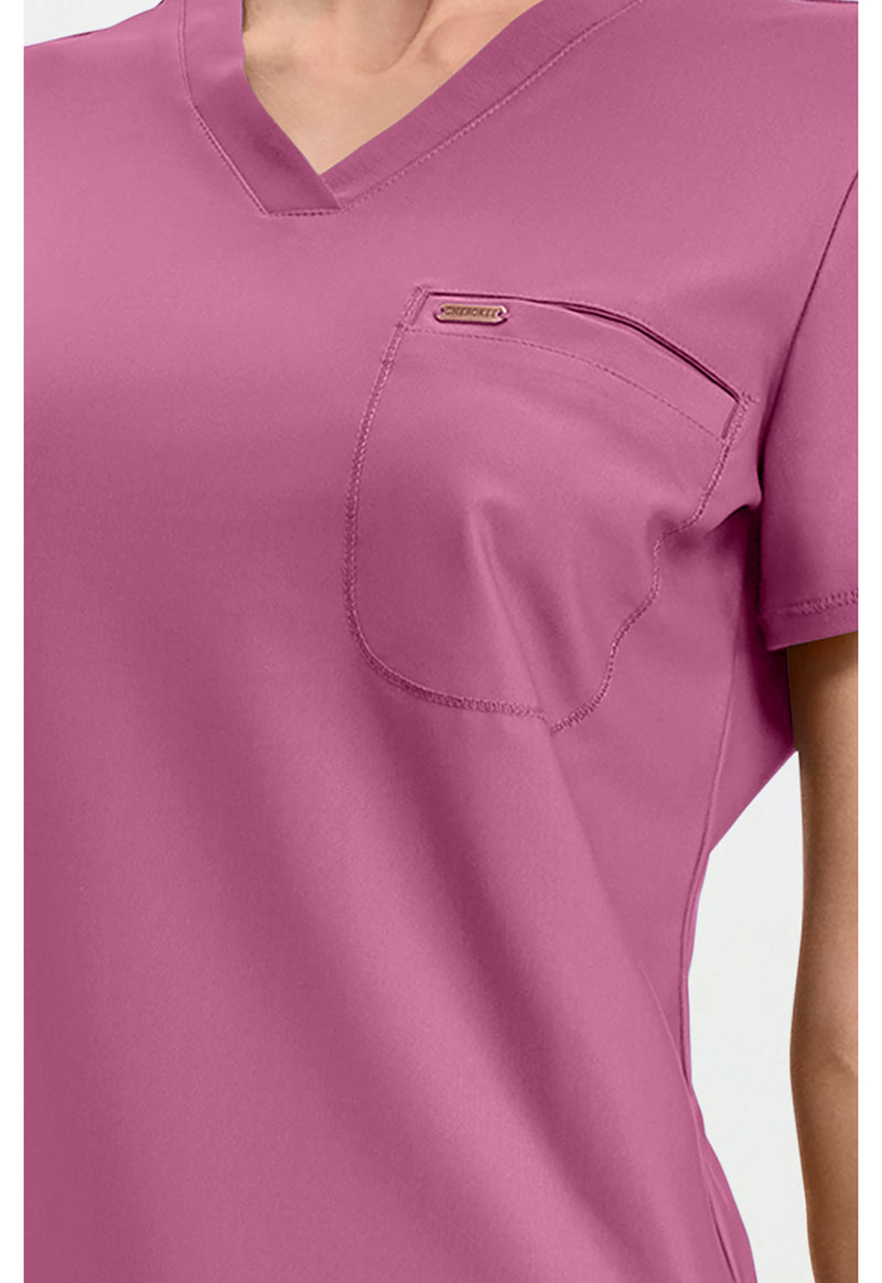 Dusty Mauve - Tuckable V-Neck Top (View 3)