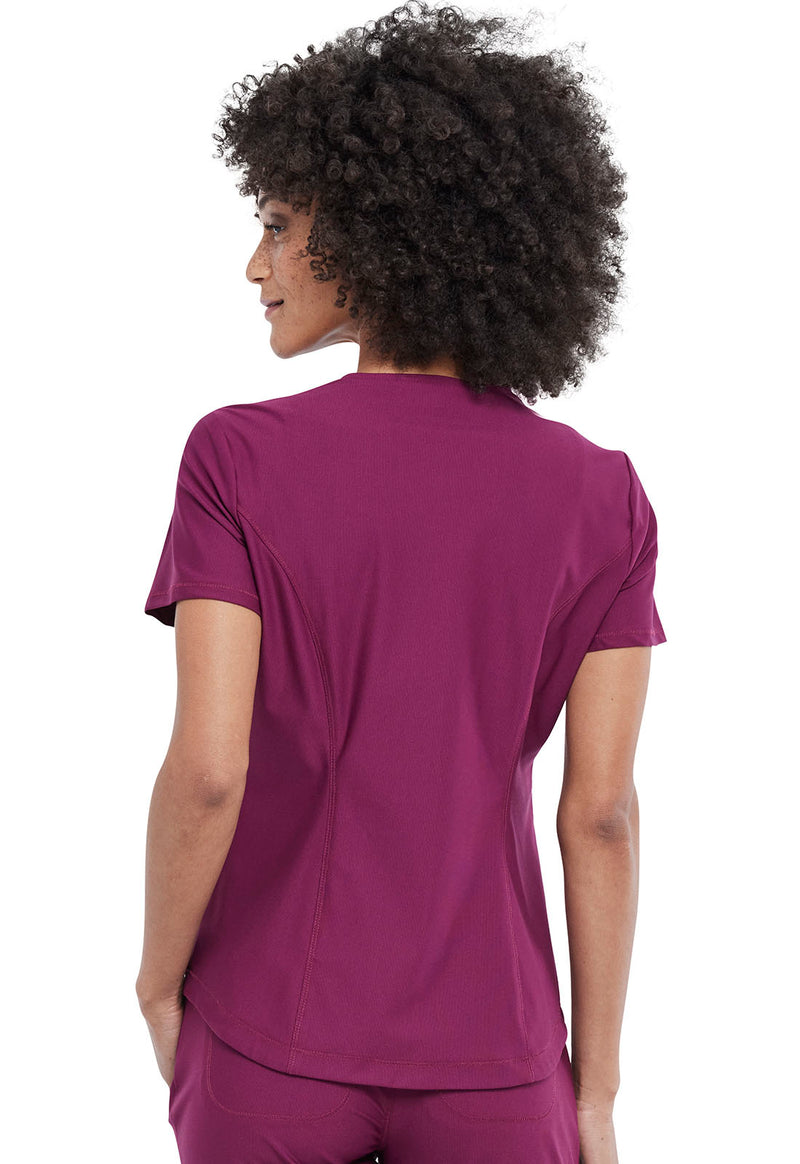 Wine - Tuckable V-Neck Top (Back)