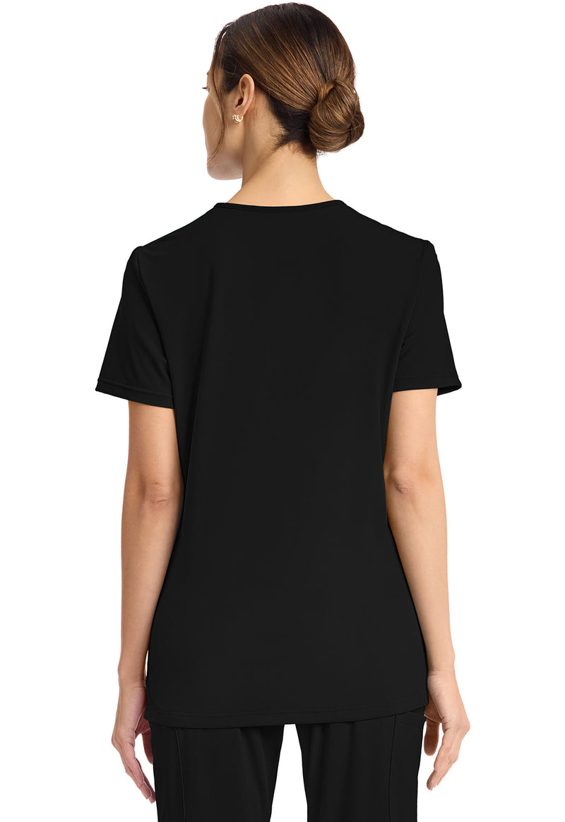Black - Cherokee Achieve Women Scrub Top - Back View