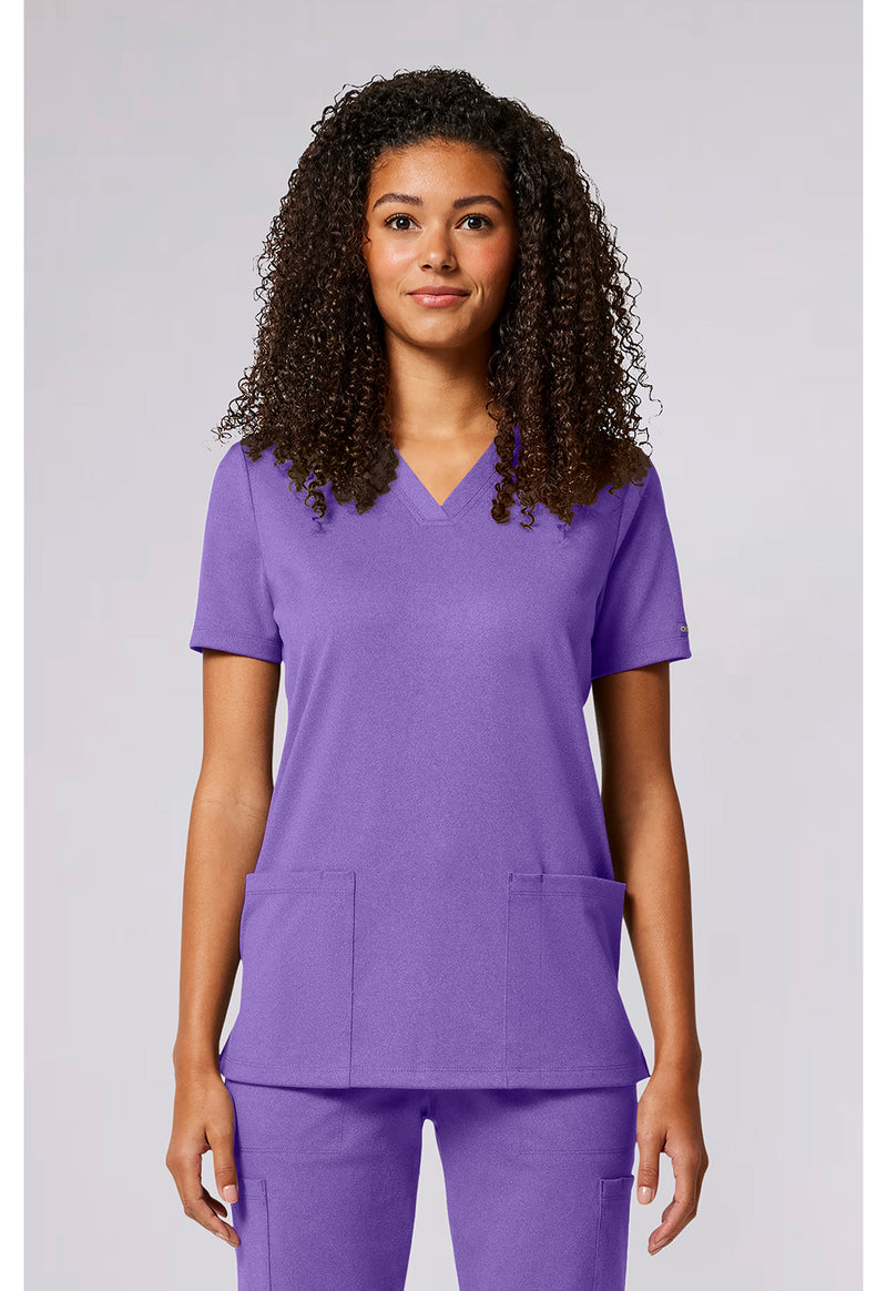 Lilac Bloom - Cherokee Achieve Women Scrub Top - Front View