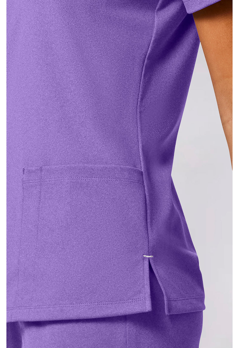 Lilac Bloom - Women's 2-Pocket V-Neck Scrub Top (View 4)