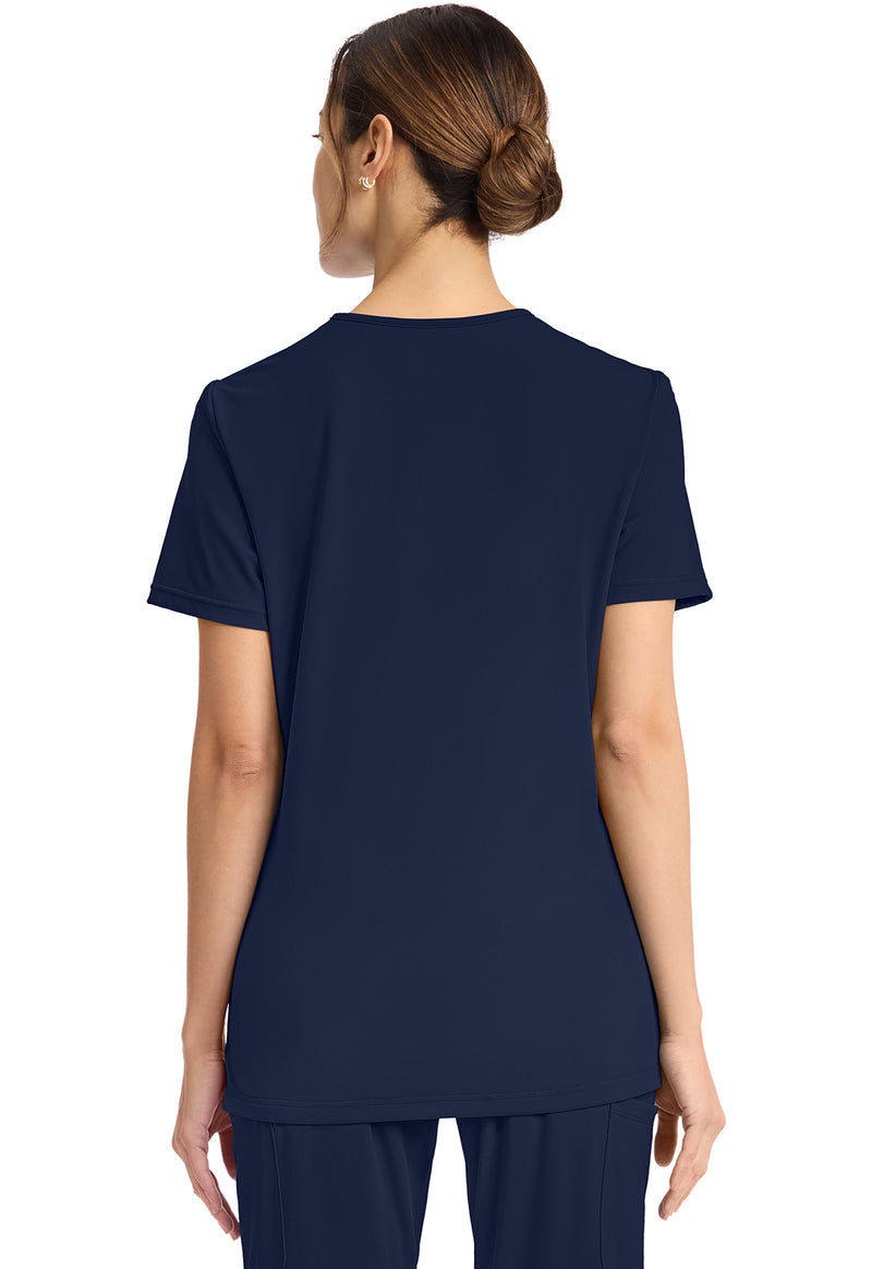 Navy - Cherokee Achieve Women Scrub Top - Back View