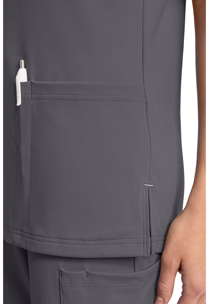 pewter - Women's 2-Pocket V-Neck Top (View 4)