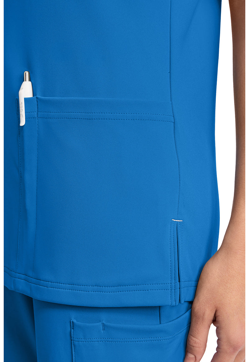 True blue - Women's 2-Pocket V-Neck Scrub Top (View 4)