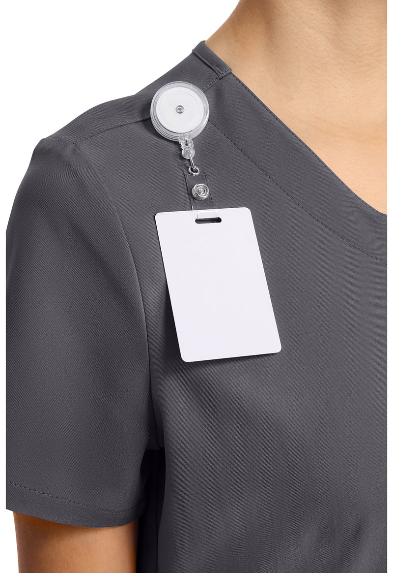 Pewter - Women's 2-Pocket Snap-Front Scrub Top (View 2)