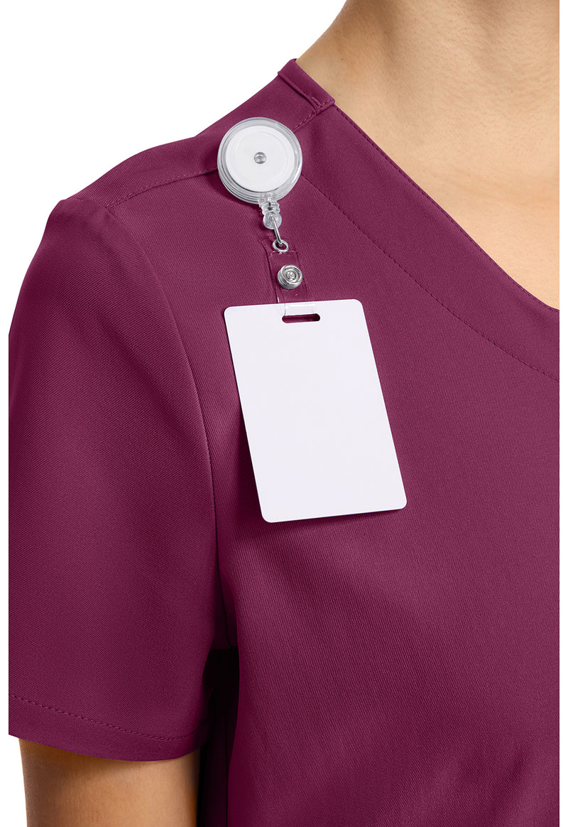 Wine - Women's 2-Pocket Snap-Front Scrub Top (View 2)