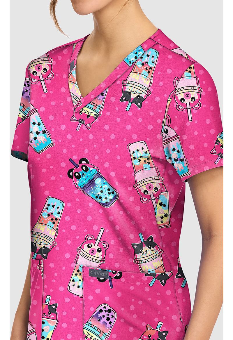 Boba Party - Women's Print V-Neck Top (View 2)
