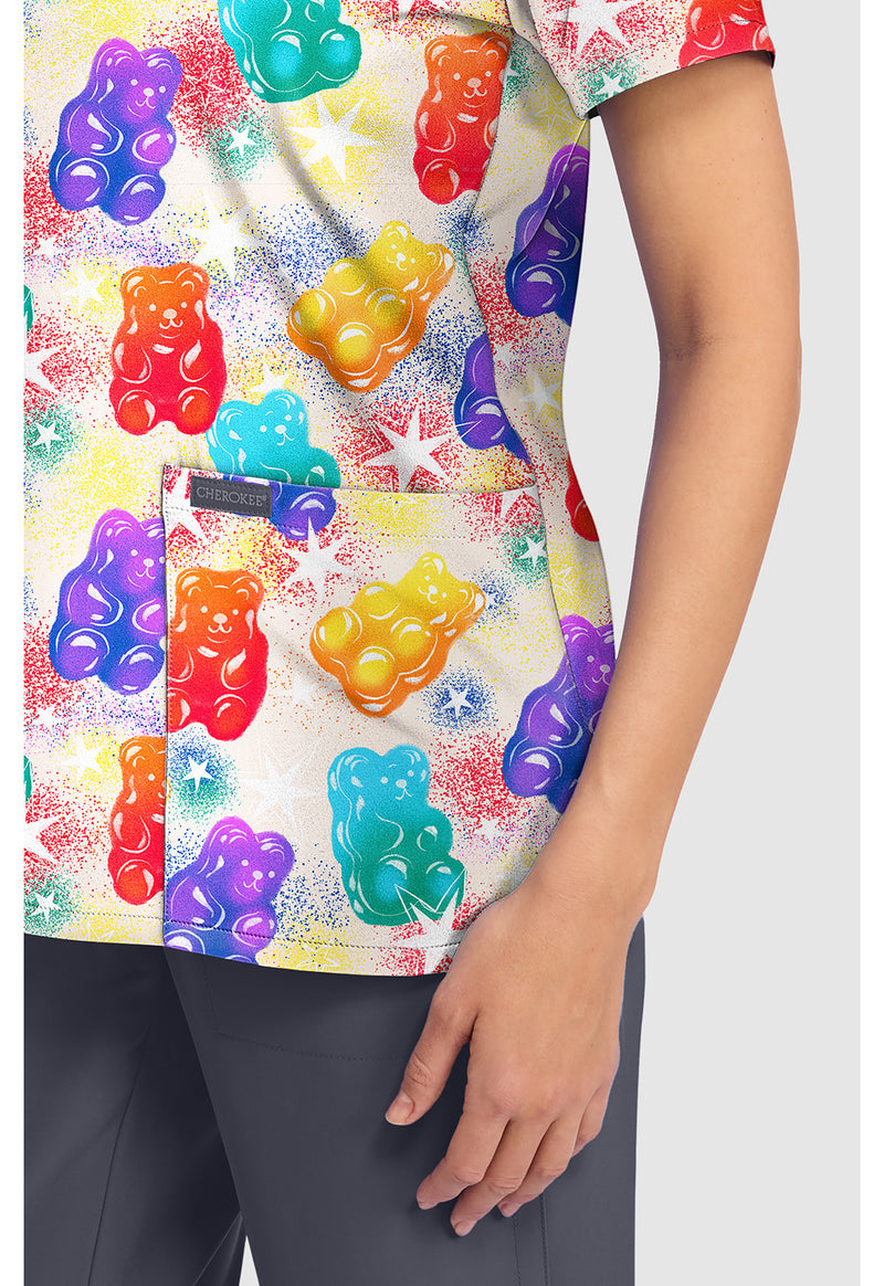BEARY RAINBOW - Women's Print V-Neck Top (View 4)