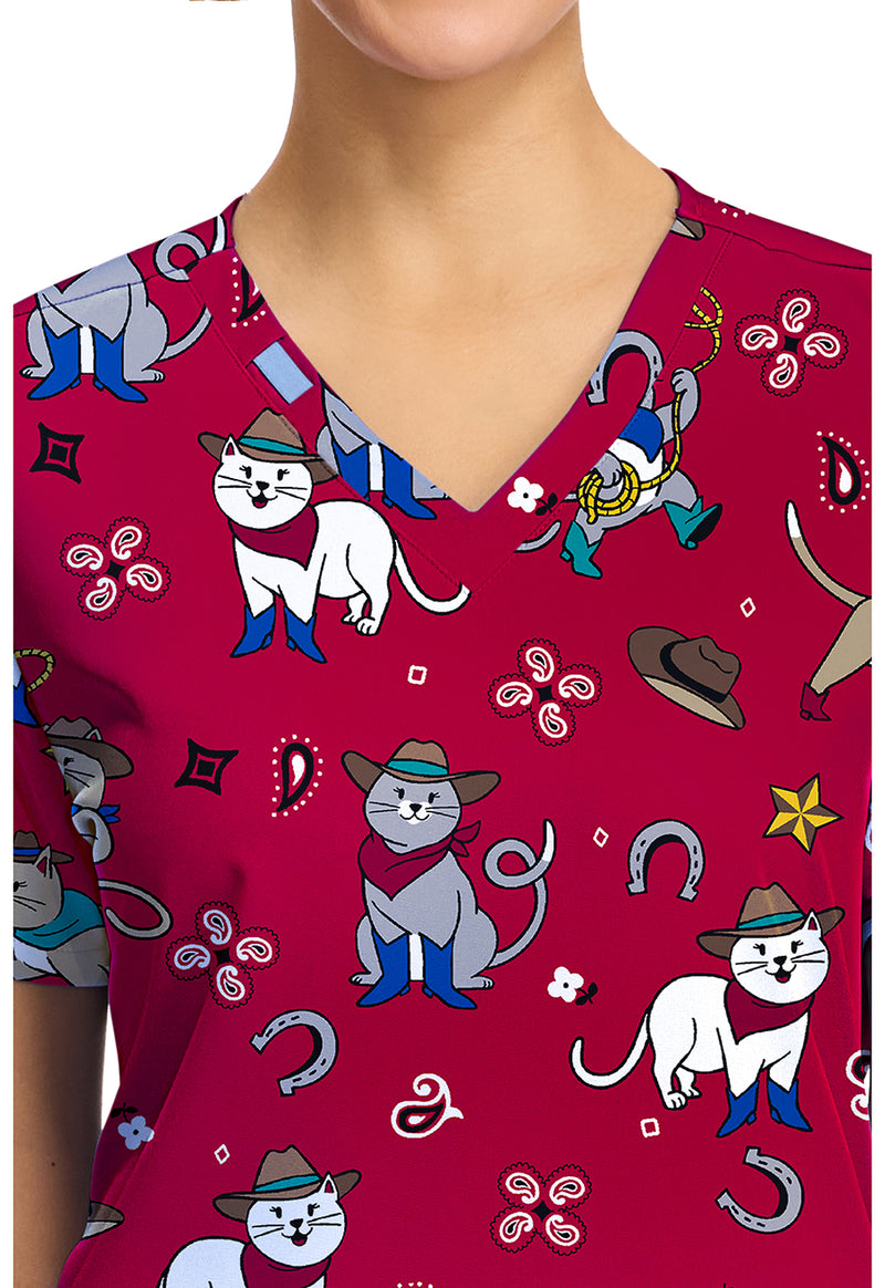 COWGIRL KITTY - Women's Print V-Neck Top (View 2)
