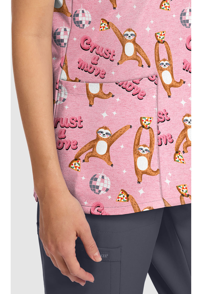 CRUST A MOVE - Women's Print V-Neck Top (View 3)