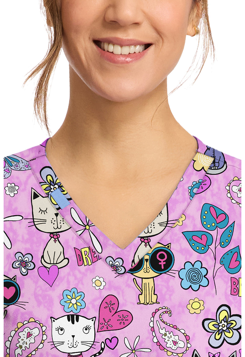 Feline Female - Women's Print V-Neck Top (View 2)