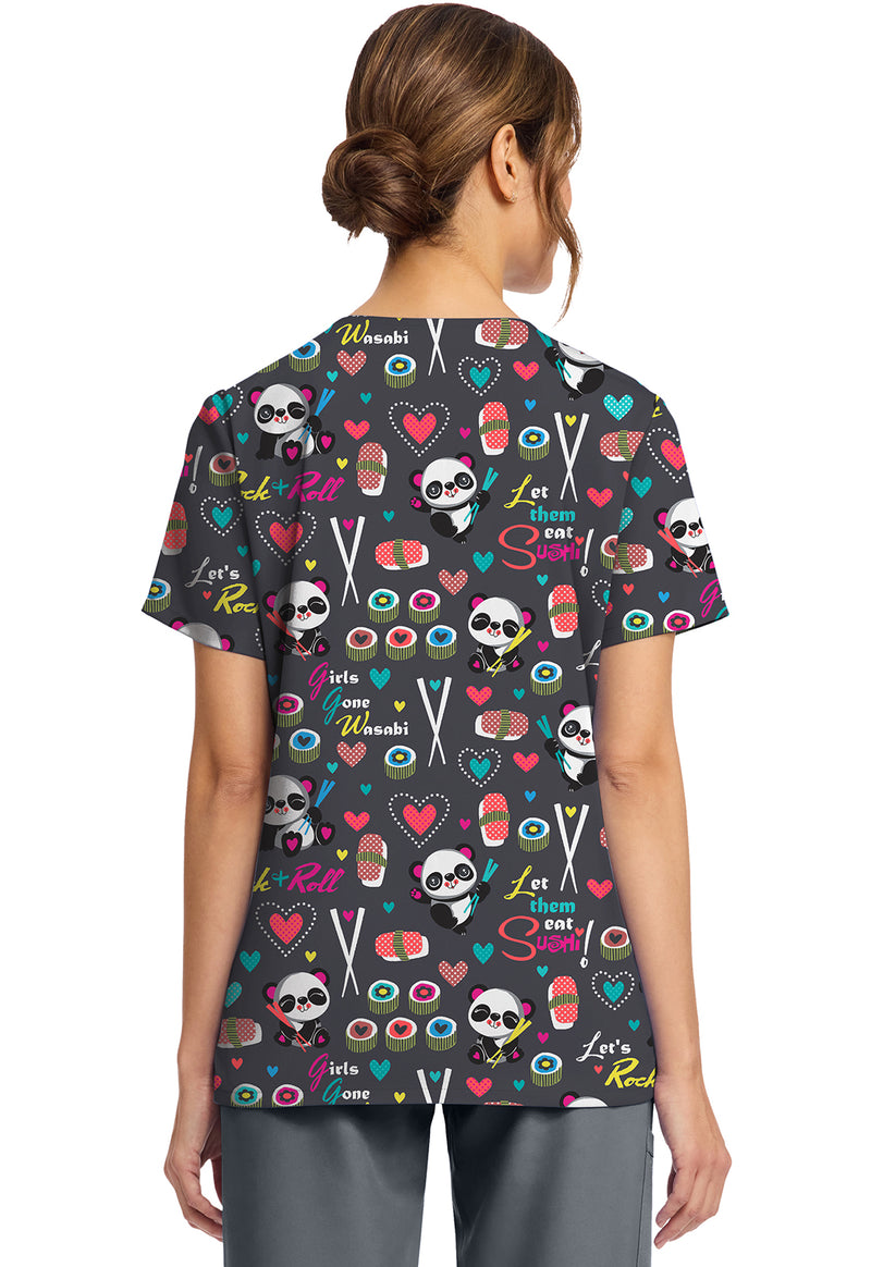 GIRLS GONE WASABI - Women's Print V-Neck Top (Back)