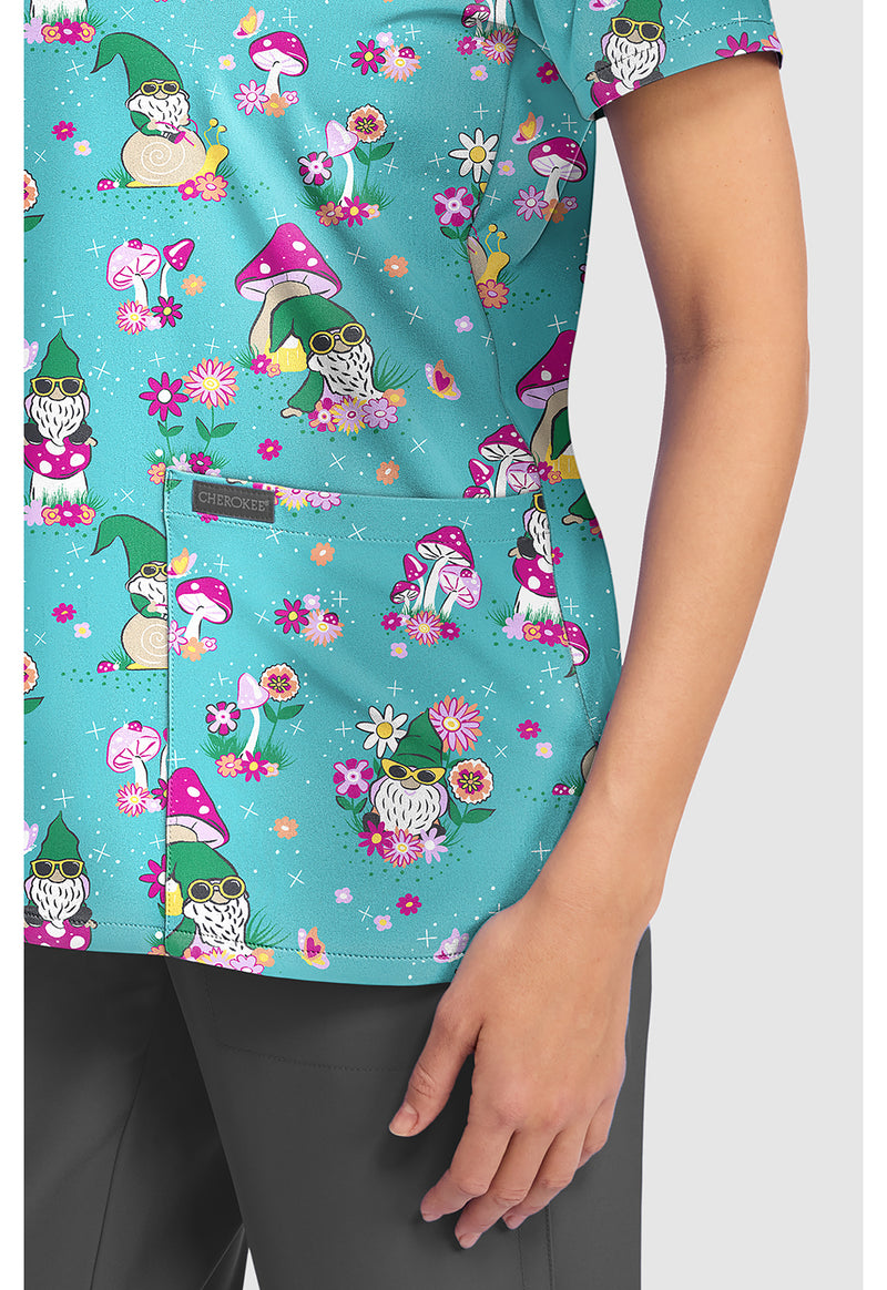 Gnomes At Home - Women's Print V-Neck Top (View 4)