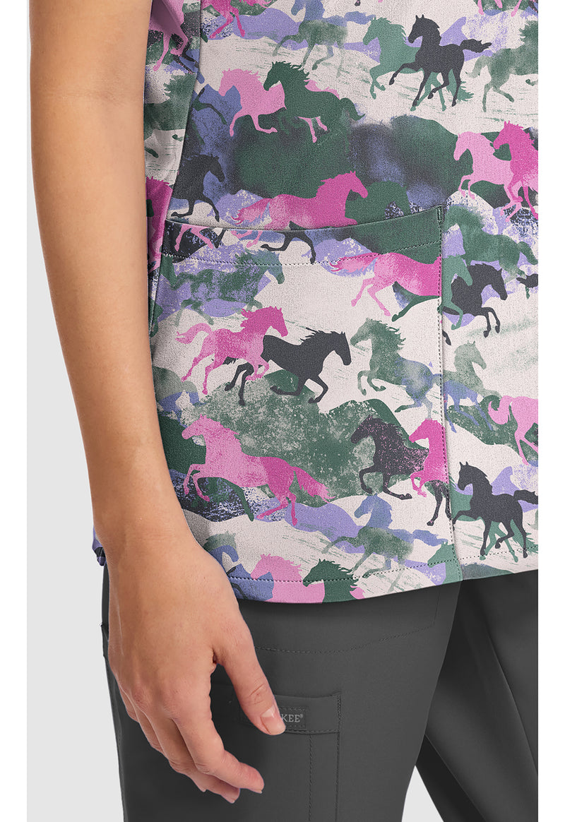 HORSE PLAY - Women's Print V-Neck Top (View 3)