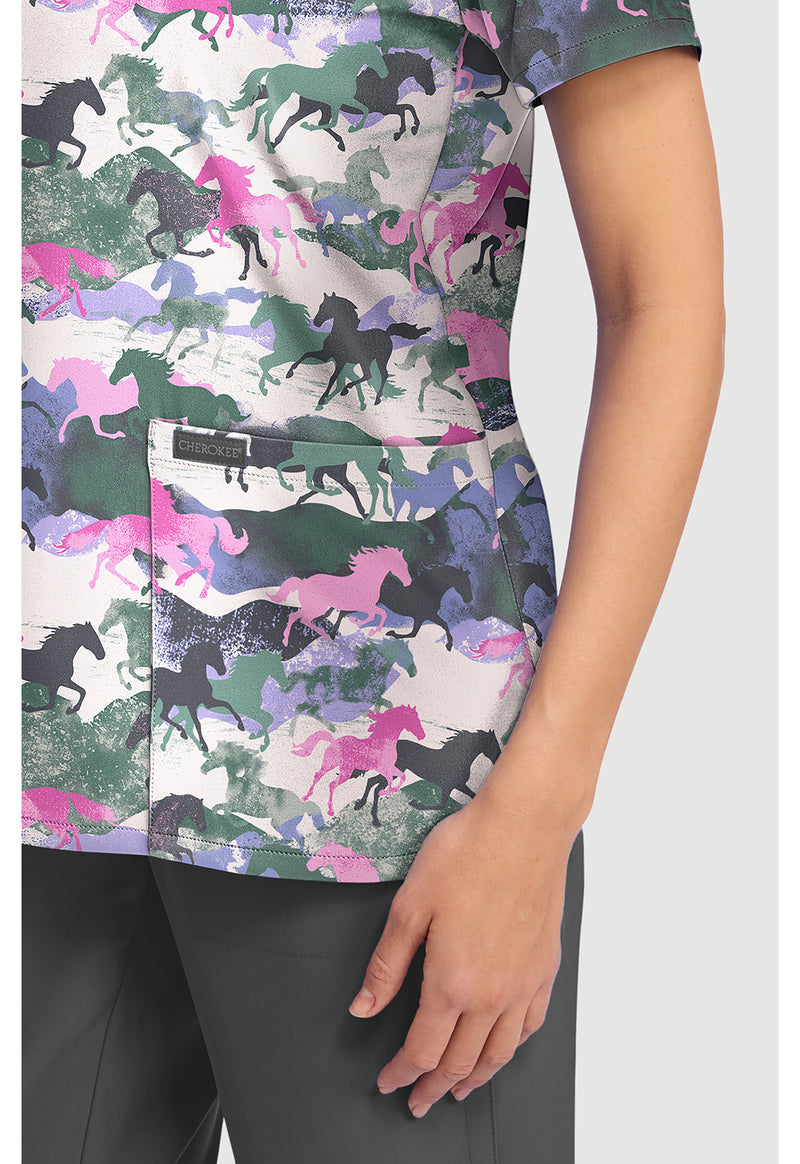 HORSE PLAY - Women's Print V-Neck Top (View 4)