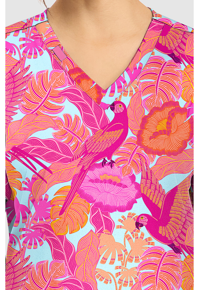Macaw Mania - Women's Print V-Neck Top (View 2)