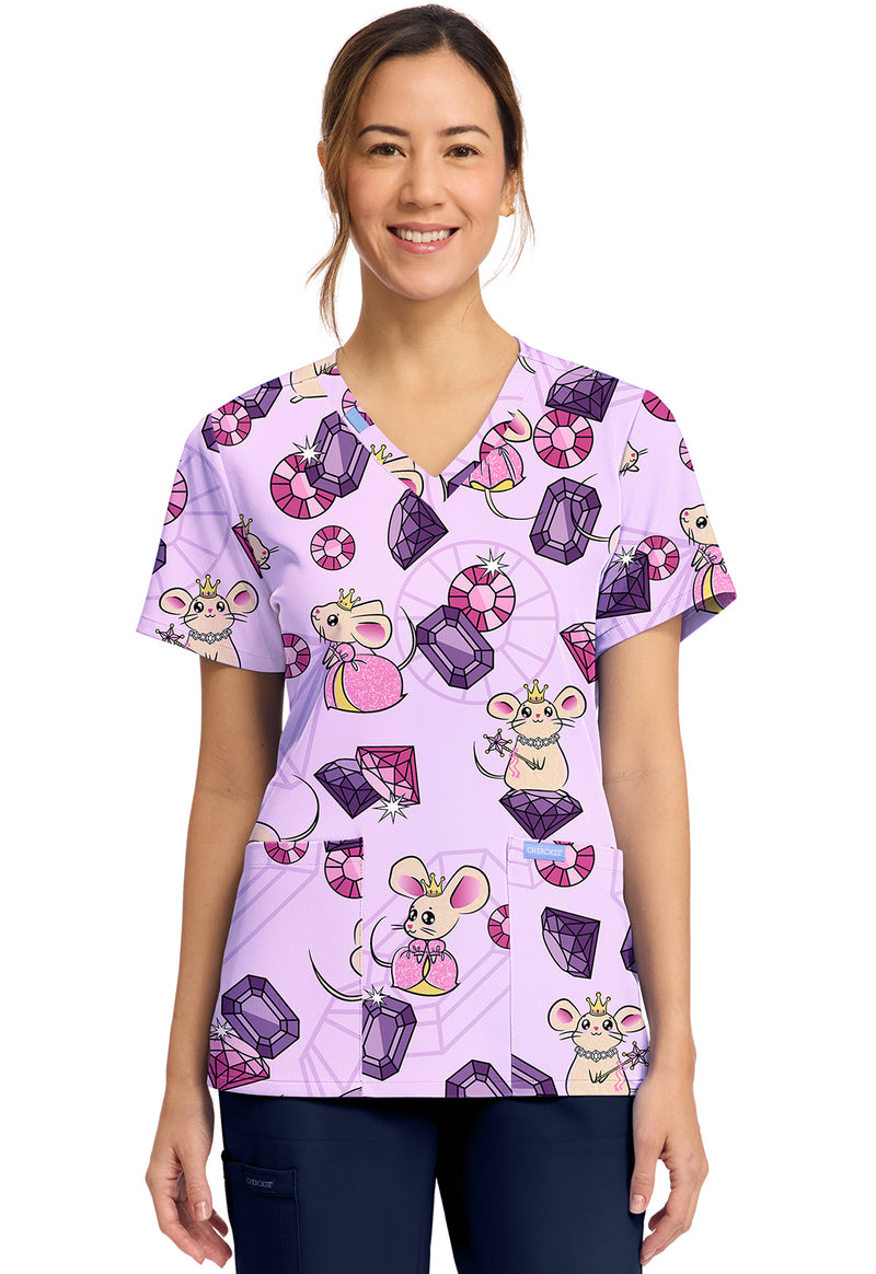 PRINCESS MOUSE - Women's Print V-Neck Top