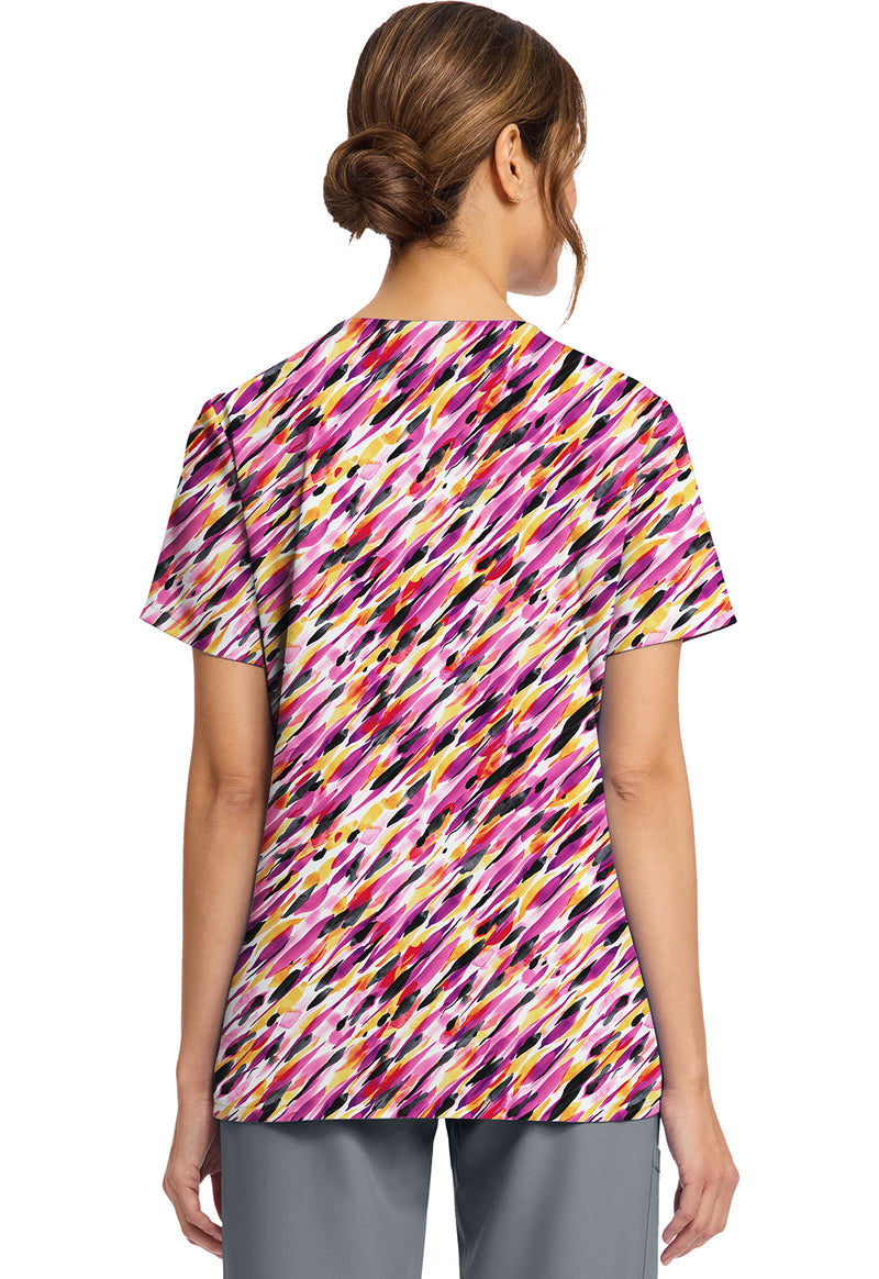 Watercolor Marks - Women's Print V-Neck Top (Back)