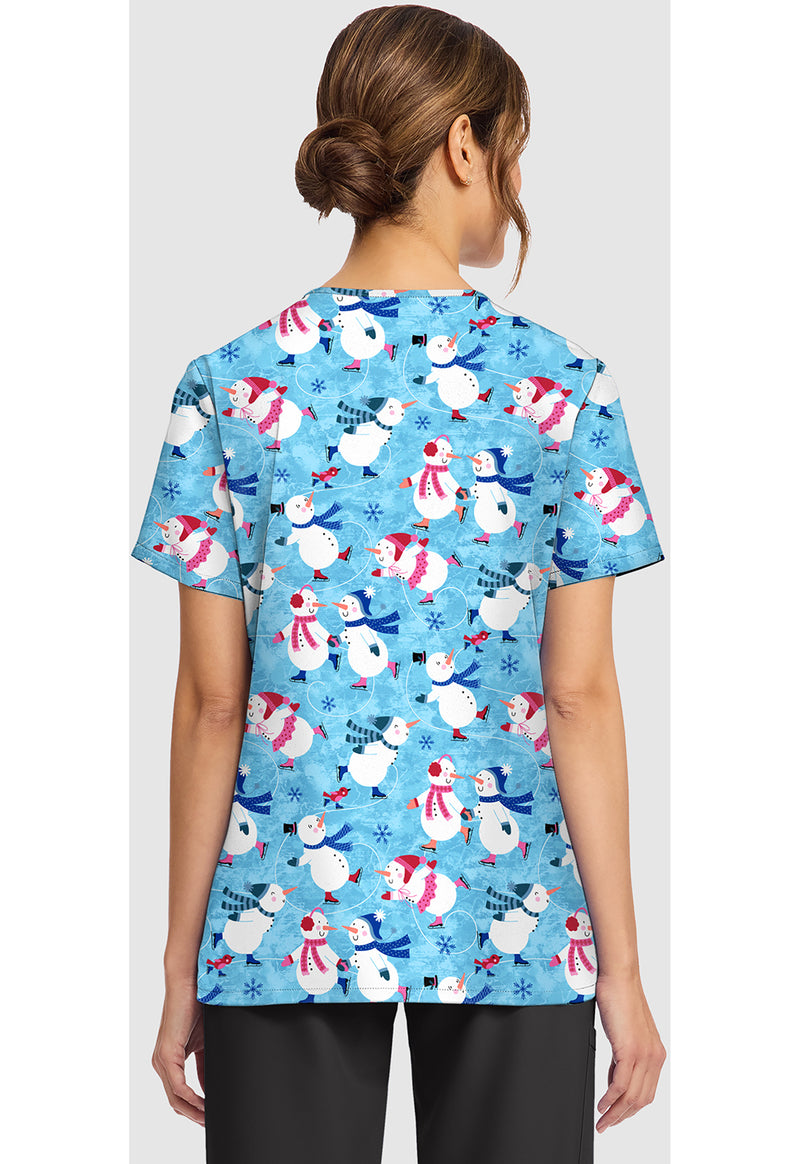 WINTER WONDERLAND - Women's Print V-Neck Top (Back)