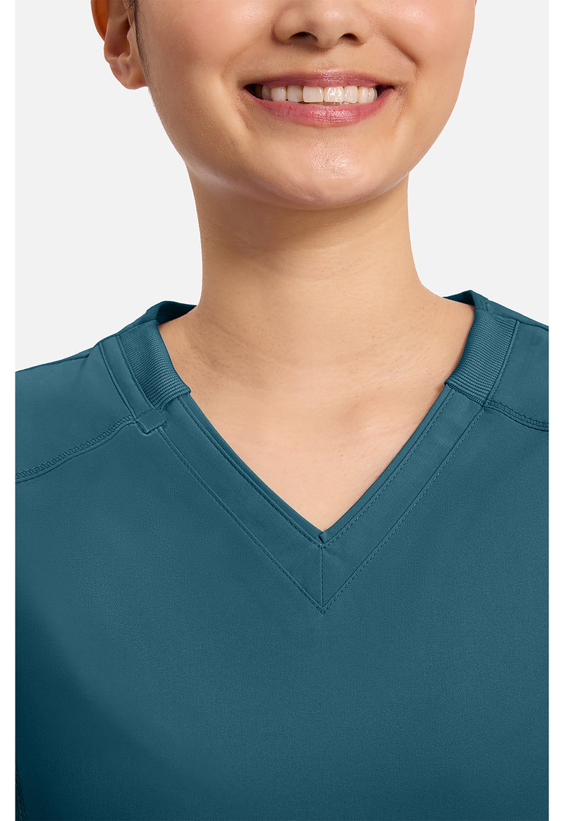 Caribbean Blue - Women's V-Neck Scrub Top (View 2)