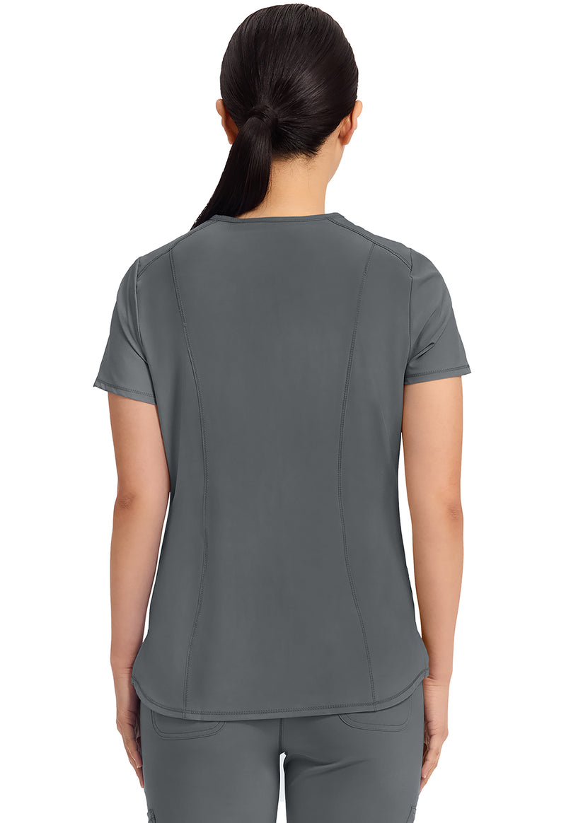 Pewter - Cherokee IN Infinity Women Scrub Top - Back View