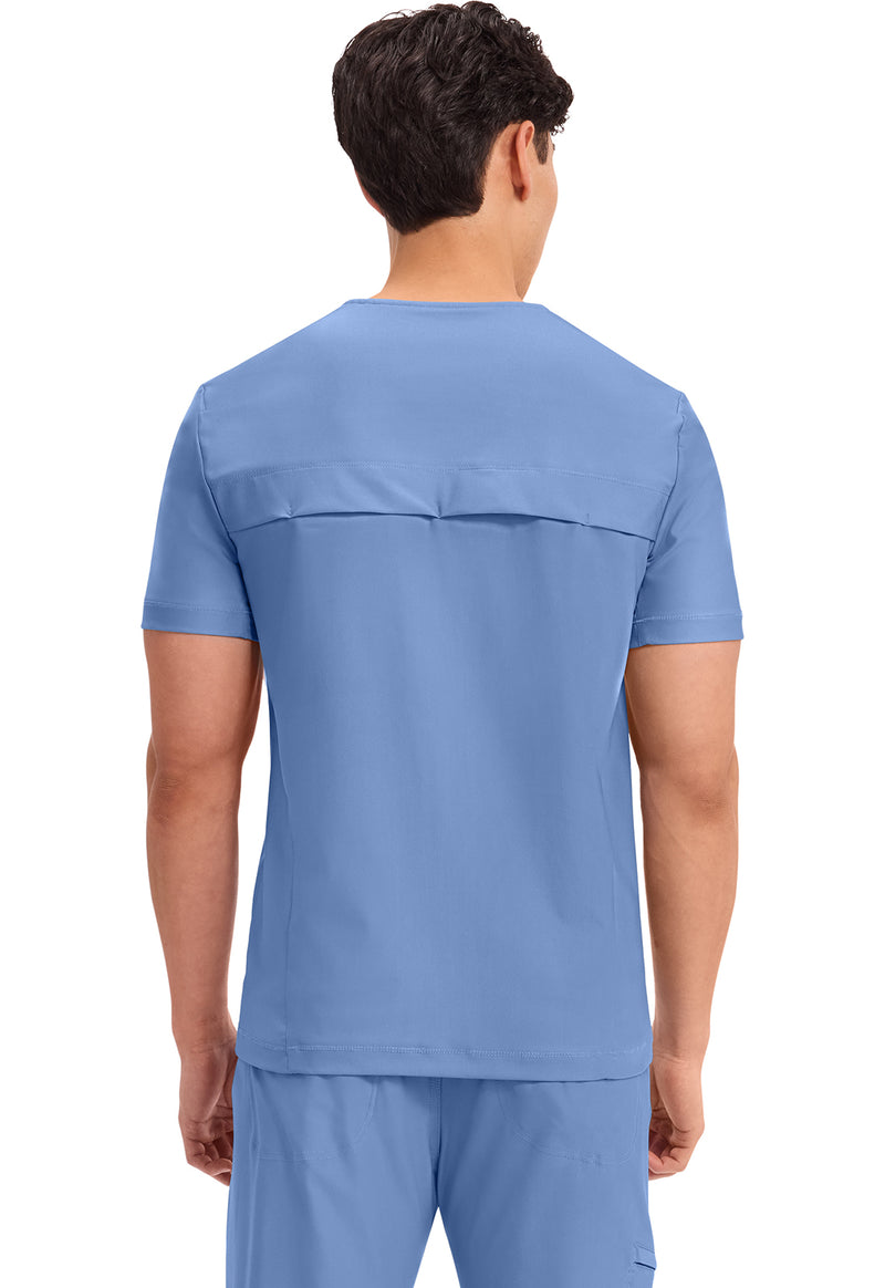 Ciel Blue - Men's Tuckable V-Neck Top (Back)