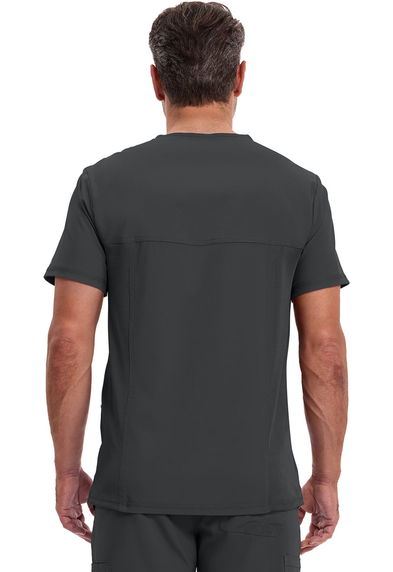 Black - Cherokee IN Infinity Men Scrub Top - Back View