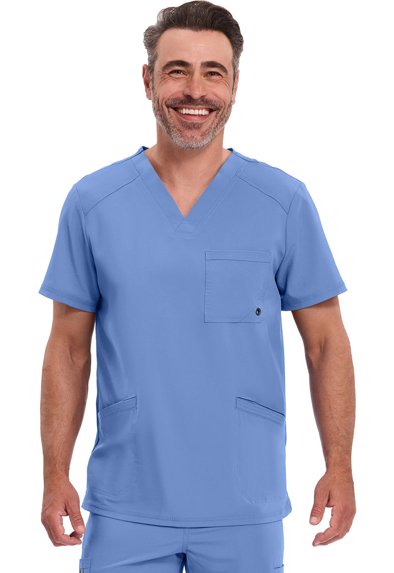 Ciel - Cherokee IN Infinity Men Scrub Top - Front View