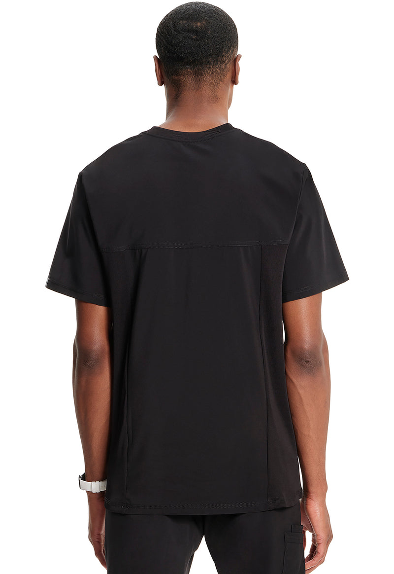 Black - Cherokee IN Infinity Men Scrub Top - Back View