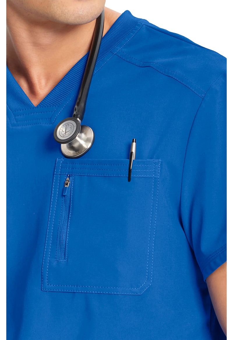 Royal - Men's Tuckable V-Neck Scrub Top (View 2)