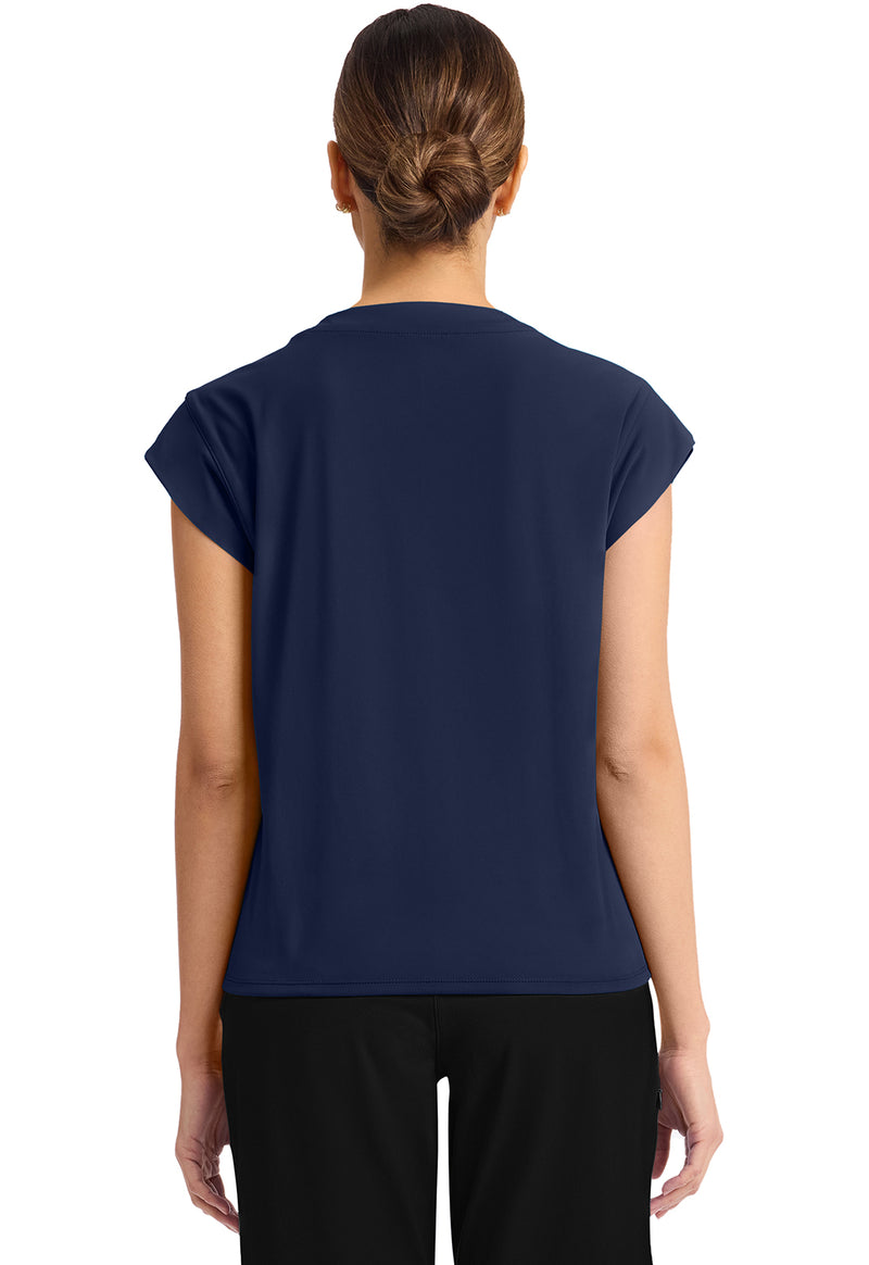 Navy - Cherokee Achieve Women Scrub Top - Back View