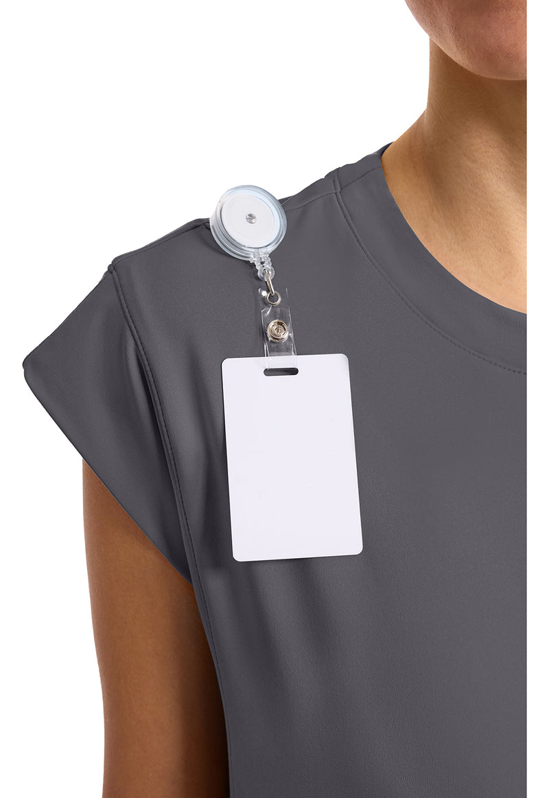 Pewter - Women's 1-Pocket Crew Neck Scrub Top (View 2)