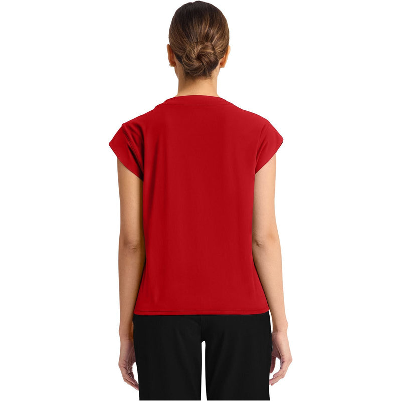 red - Women's 1-Pocket Crew Neck Top