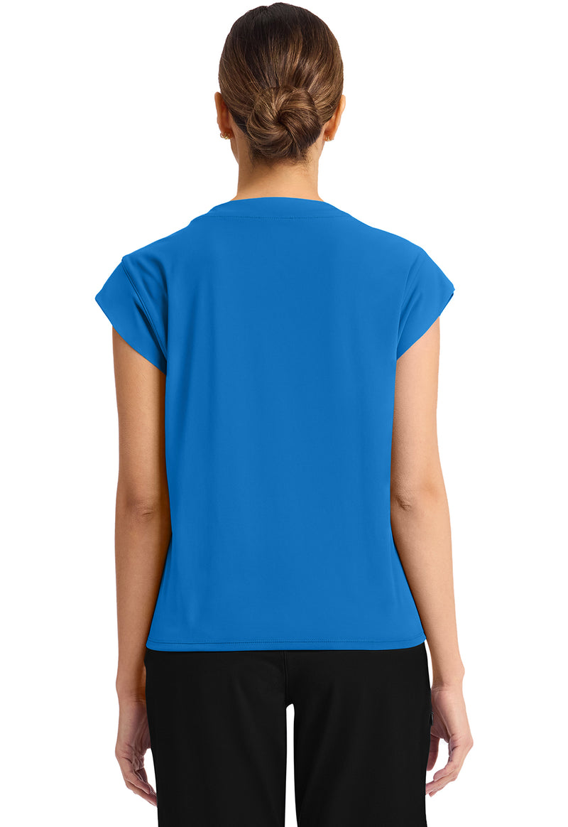 True blue - Cherokee Achieve Women Scrub Top - Back View