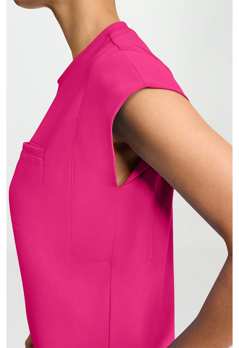 Tropical Hibiscus - Women's 1-Pocket Crew Neck Scrub Top (View 4)