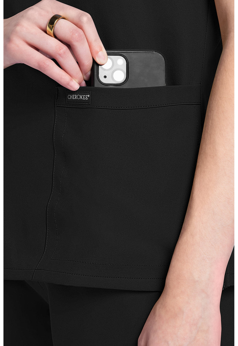 Black - Women's V-Neck Scrub Top (View 3)